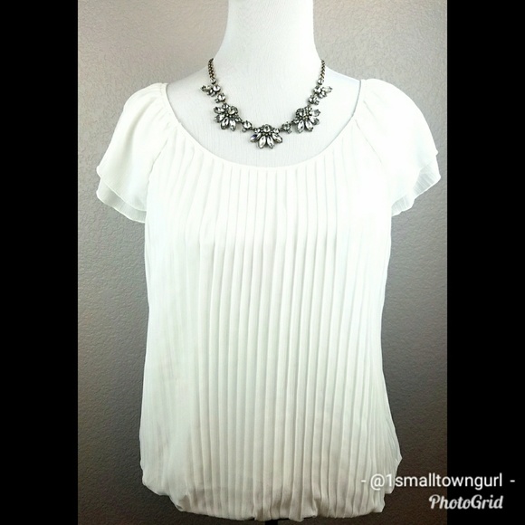 Zac & Rachel Tops - Zac & Rachel Pintuck Blouse White XL
